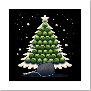 Pickleball Christmas Tree Xmas Posters and Art